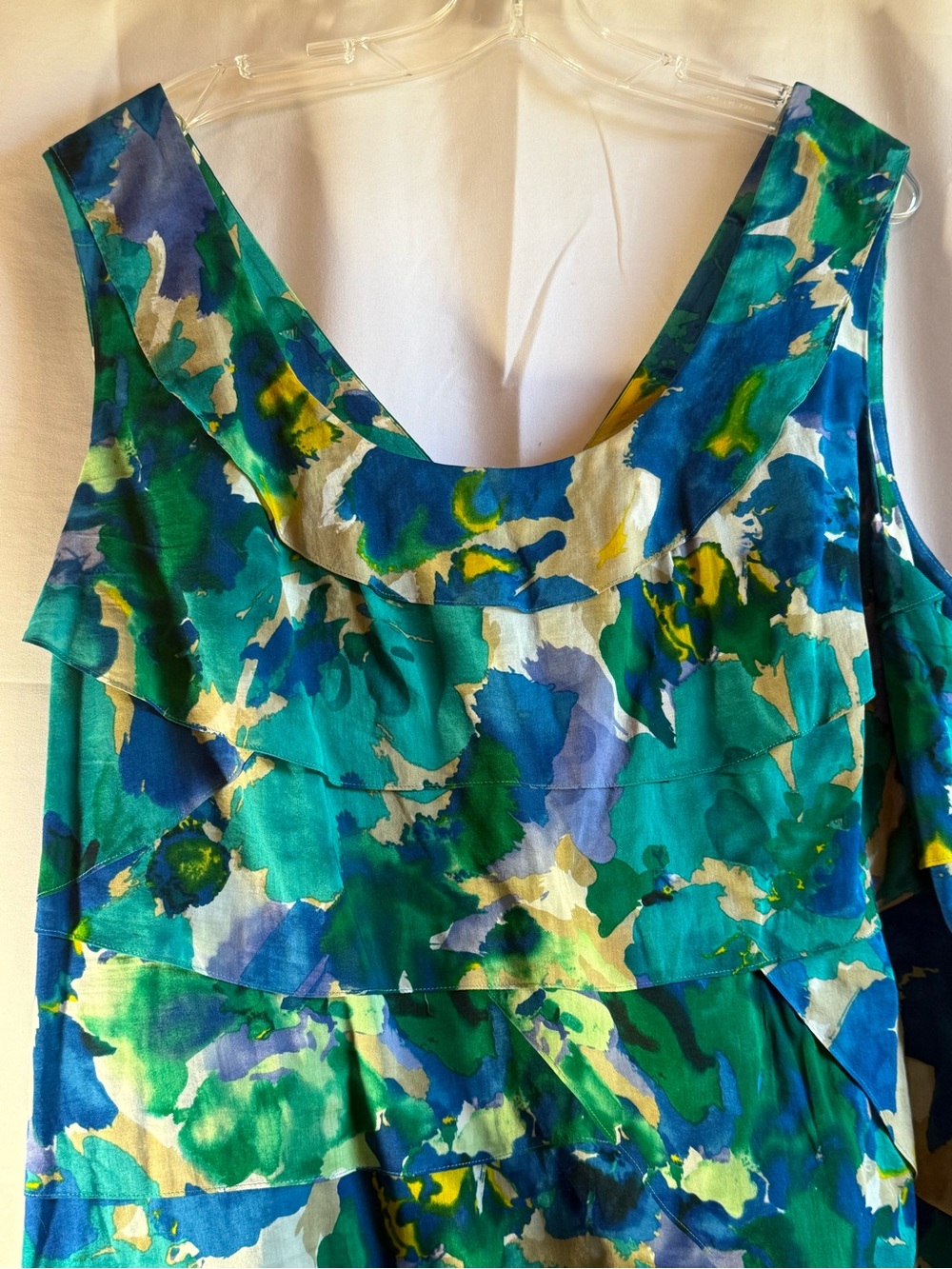 Calvin Klein Multicolor Watercolor Print Sleeveless Midi Dress Size 20W - Picture 4 of 7